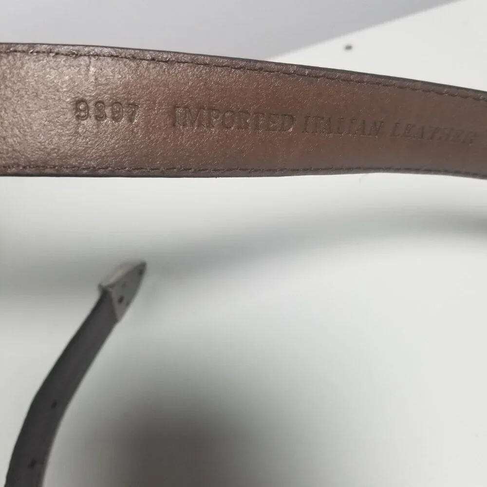 Vtg Men's Brown Croc-Textured Leather Silver Conchos Golf Belt Sz 42
